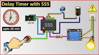 Time Delay Relay circuit using 555 timer IC  Off delay timer Switch  UTSOURCE