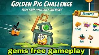 Angry birds 2 the golden pig challenge gems free gameplay 23 June 2024 bubbles #ab2 golden challenge