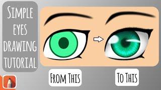 How I draw and colored eyes digitally tutorial - Autodesk sketchbook