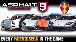 Asphalt 9 Full Koenigsegg Showcase Every Car in-game