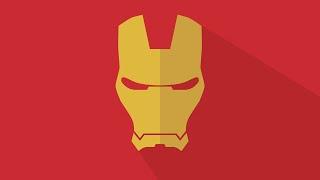 bikin topeng IRON MAN flat design speedart