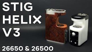 STIG HELIX V3 - 26650 & 26500 VERSIONS REVIEW - high end stabilized wood  resin box mod