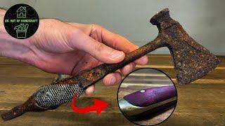 Restoring a DDR GDR multitool axe purple heart handle I Dr. Hut of Handcraft