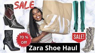 HUGE ZARA SALE SHOE HAUL I Boots Pumps Platforms Loafers Booties and More