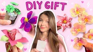 5 Ideas  Easy Present Ideas  Cute Gift  How to Make Paper Flowers  DIY gift 