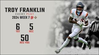 Troy Franklin Week 7 Replay Every Target and Catch @ New Orleans Saints