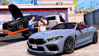 РЕАЛЬНАЯ ЖИЗНЬ В GTA 5 - МНЕ ПОЛОЖИЛИ МОТОР НА BMW M8 В АВТОСЕРВИСЕ МНЕ ПОДАРИЛИ M8 CABRIO? ВОТЕР