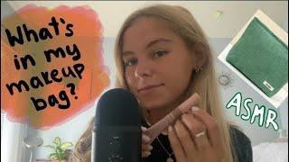 ASMR  Tapping on my makeupgoing through my makeup bag