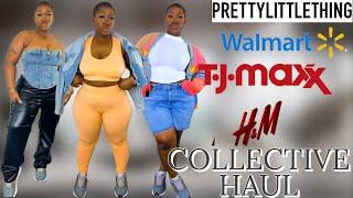 “COLLECTIVE TRY ON  HAUL  WALMART + TJMAXX + HM + PRETTYLITTLETHING 