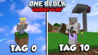 Ich überlebe 100 Tage in HARDCORE OneBlock Tag 0-10