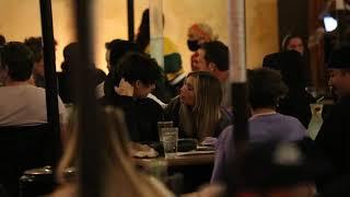 Mads Lewis and Jaden Hossler Cuddle and Kiss while having Dinner at Saddle Ranch