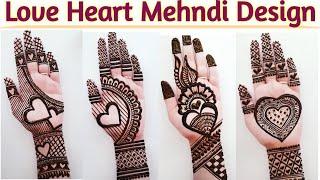 Simple and Attractive Love Heart Mehndi Design- Easy Mehndi for Beginners - Stylish Mehendi Designs