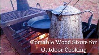 Portable Wood Fire Box or Stove for Outdoor Cooking