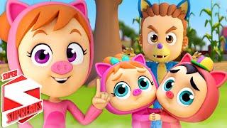 Three Little Pigs  Nursery Rhymes and Baby Song  Pigs Song  Pretend Play Song  Super Supremes