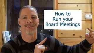 How to Run a Board Meeting