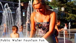 Public Water Fountain Fun  Amazonian Models #waterpark #fun