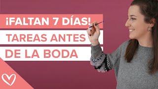   CHECKLIST antes de la boda ▶ Qué hacer 7 días antes de la boda