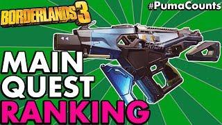 RANKING ALL MAIN STORY QUEST REWARD GUNS AND WEAPONS for BORDERLANDS 3 Story Missions #PumaCounts