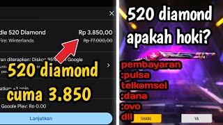 CARA TOP UP FF DISKON 95% GOOGLE PLAY STORE 520 DIAMOND RP 3.850‼️100% WORK