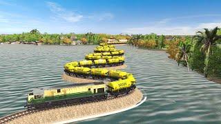 Kebanjiran Kereta Api Berjalan di atas Air-Train Runs on Water  Trainz Simulator 2019