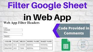 Filter Google Sheet in Web App