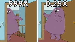 Here comes grimace but its 0.25x vs 999x speed