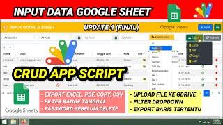 CRUD App Script Filter date range  Export dan Kontrol Kolom pada web app script