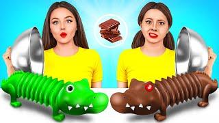 Chocolate vs Real Food Challenge  Eating Only Sweets 24 Hours by MEGA GAME