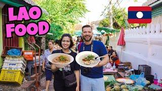 LAOS STREET FOOD  Epic Morning Market Breakfast Tour in Luang Prabang with  @2Feet1Camera