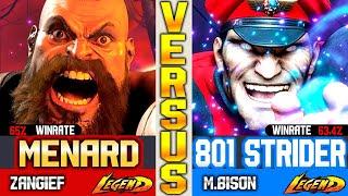 SF6 FT10 Zangief MenaRD Vs 801 Strider M.Bison ▰ High Level