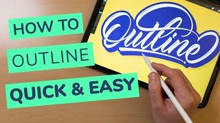 How To Outline Lettering In Procreate Quick & Easy