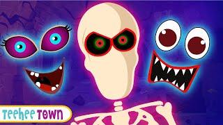 Glowing Colorful Skeleton Face + Spooky Scary Songs By Teehee Town