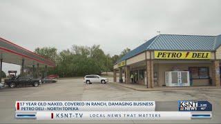 Naked teen taken into custody after damaging Topeka business covering himself in ranch dressing & c