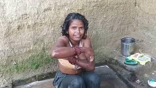 aunty bathing video  Indian village aunty bathing  my First Vlog ️