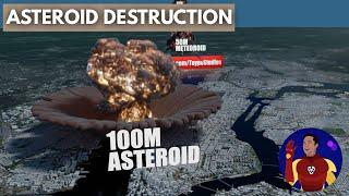 Asteroid Impact Destruction Comparison