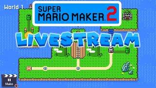 3 SMM2 Stream Making a World Map Levels and Playing Online