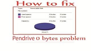 How to fix pendrive 0 bytes problem  Repair Corrupted PendriveMemory card