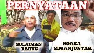 Pernyataan BoasaSimanuntak dan Sulaiman Barus