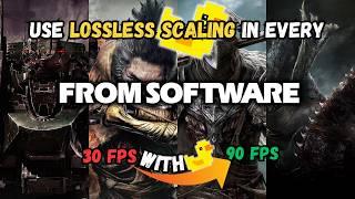 How to Double FPS in every Fromsoftware Games  Elden ring Sekrio lossless scaling tutorial