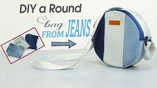 DIY Make a round bag from old jeans - a Simple and Fashionable bag