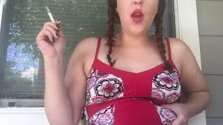 Chubby Goddess D Smoking in Pigtails