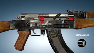 3D Animation How an AK-47 works