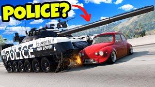 Using The ULTIMATE Police Tank to CRUSH Suspects in BeamNG Drive Mods?