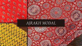 Modal silk fabrics  Huge collection of Ajrakh printed modal silk fabrics