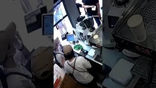 Staff member throws coffee powder at customer after dispute in China #shorts