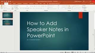 How to Add Speaker Notes in Microsoft PowerPoint