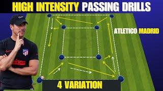 High Intensity Passing Drills Atletico Madrid  4 Variation