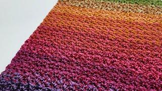 EASY Crochet Stitch For Blankets and Scarfs  Beginner Crochet  Thicket Stitch