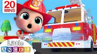 Fire Truck Song  Firefighter to the Rescue  Nursery Rhymes - Little Angel