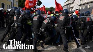 AfD protests demonstrators clash with police at start of far-right congress